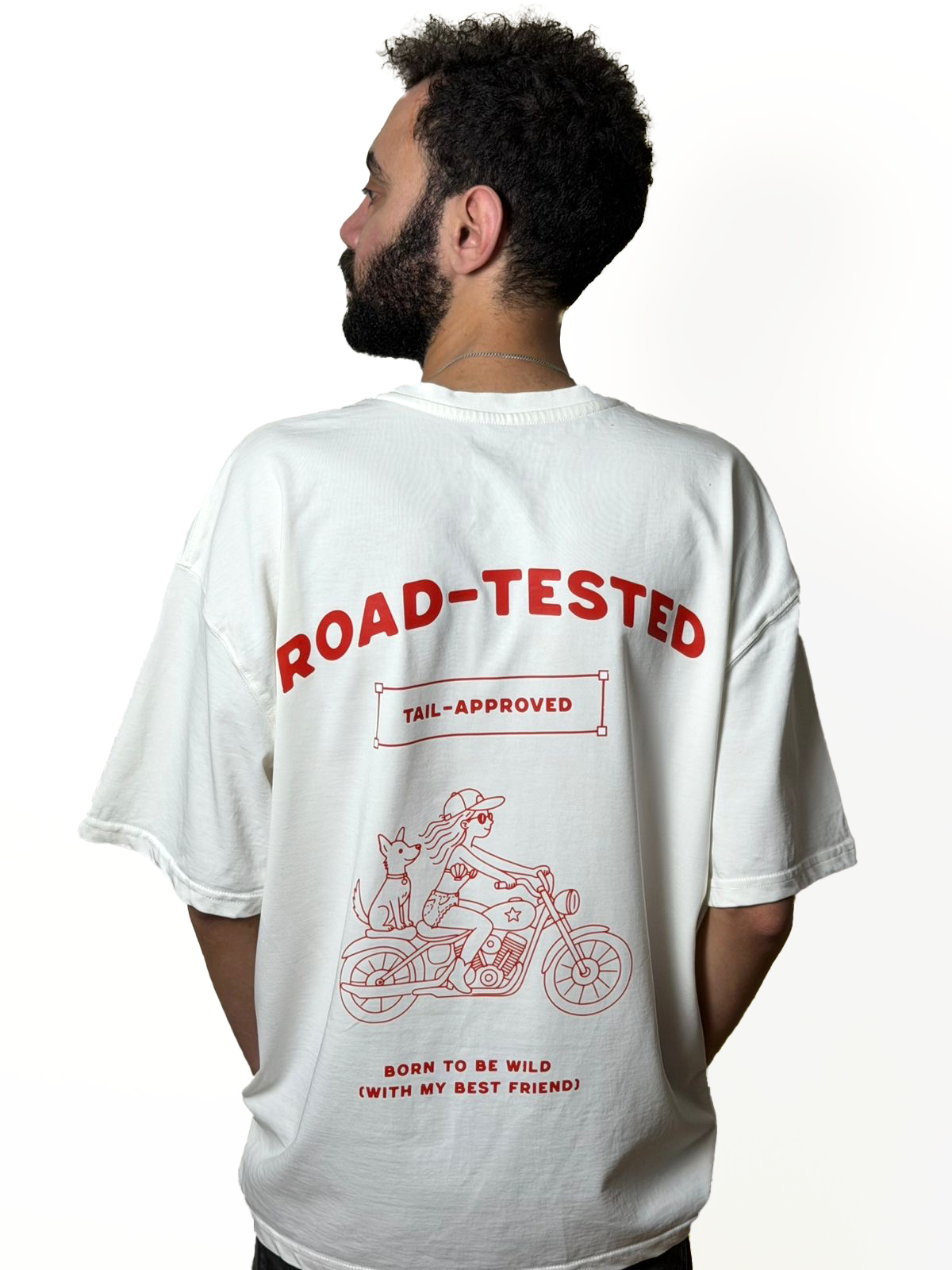 Paws on board - Unisex oversized white tee