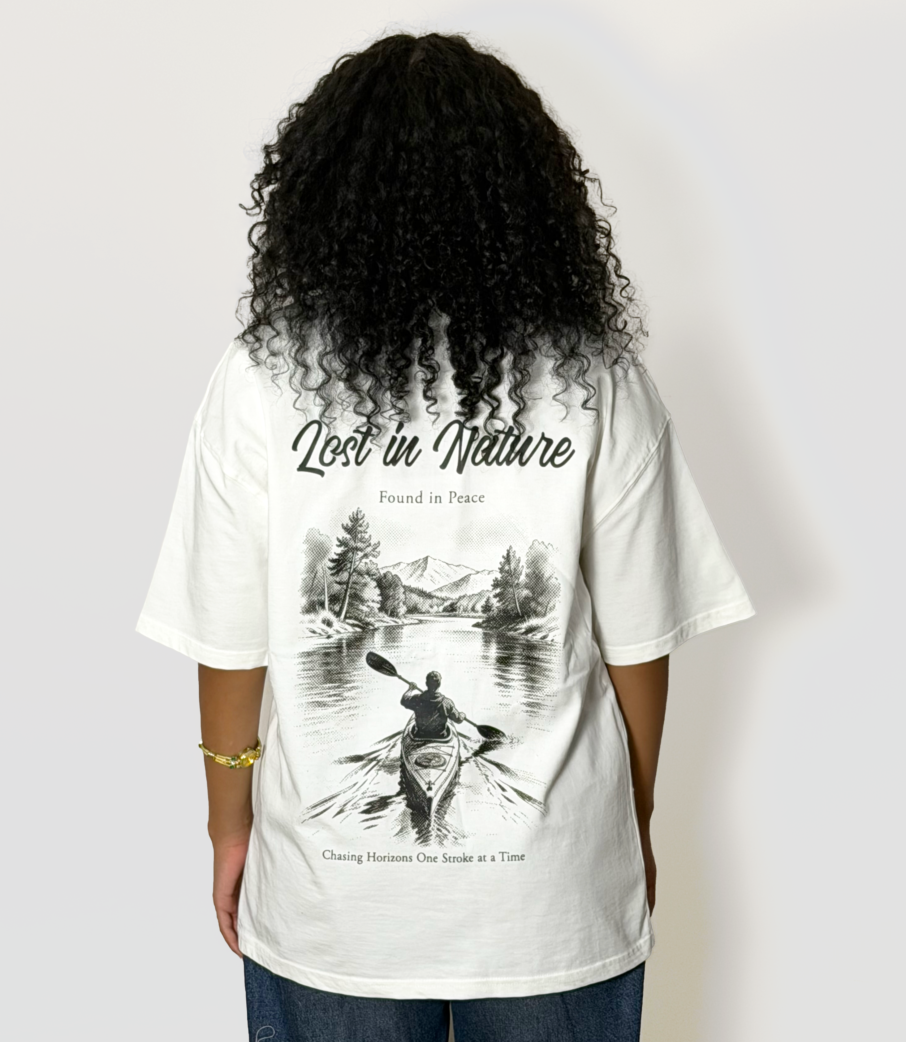 Lost in nature - Unisex oversized white tee
