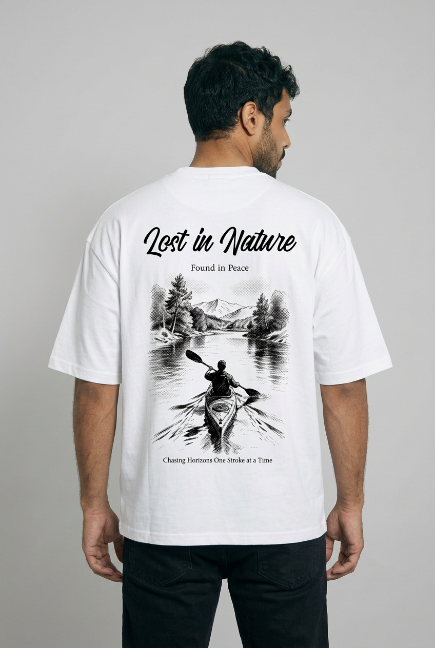 Lost in nature - Unisex oversized white tee